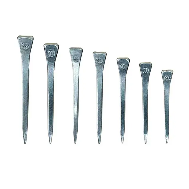 100Pcs Durable E2/E3/E4/E5/E6/E7/E8 Horseshoe Nails Steel Harness Repair Horse Shoe Nails Hoof Nails Equestrian Sports Equipment 2