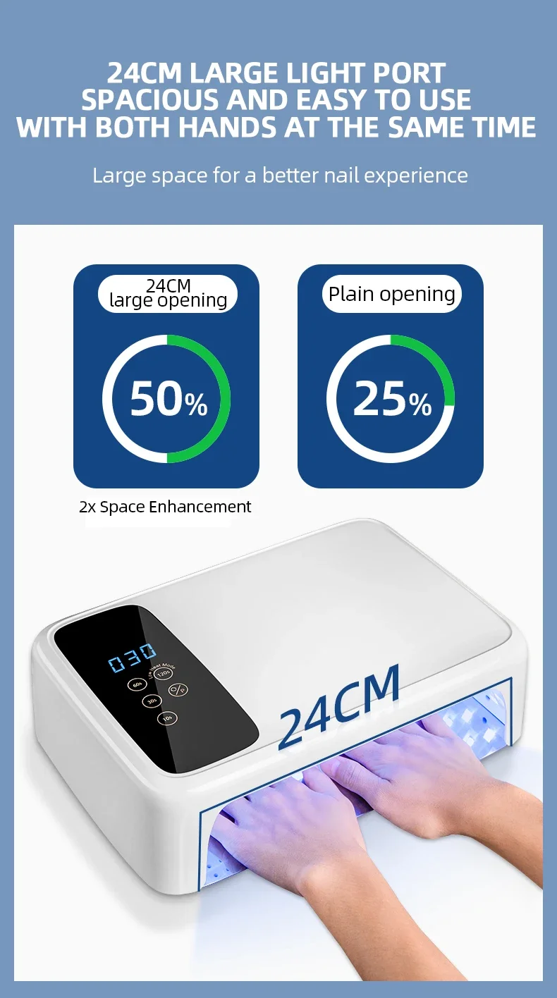 138W Rechargeable Wireless Nail UV Lamp - 69LEDS