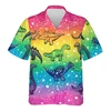 Cartoon Dinosaur 3D Printed Shirts For Men Clothes Cute Design Lapel Blouse Hip Hop Boy Streetwear Harajuku Surfing Short Sleeve 5