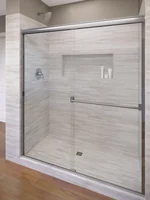 Classic Sliding Shower Door Fits 40 44 inch opening Clear Glass Silver Finish designed to repel water in the shower 2