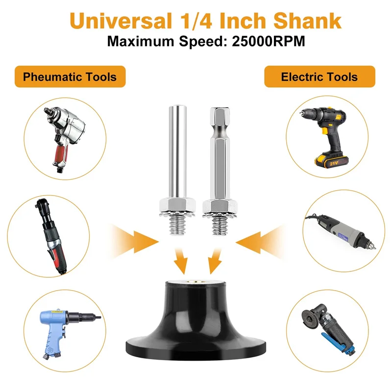 52Pcs 2 Inch Roll Lock Quick Change Discs Set Anding Discs With 1/4" Holder For Die Grinder Surface Prep Strip Grind Polish Fini