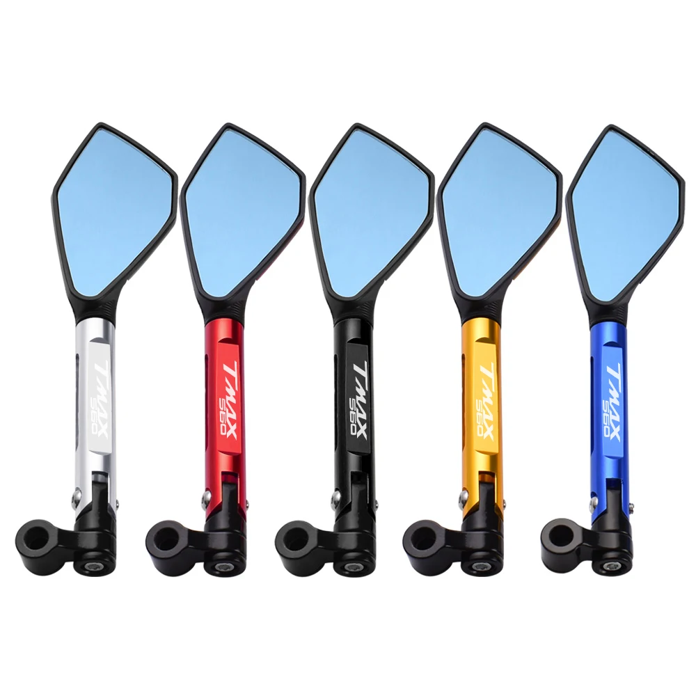 오토바이 핸들 바 후면보기 미러 YAMAHA T-MAX TMAX 560 T max 560 T-Max560 TMAX560 용 파란색 눈부심 방지 미러