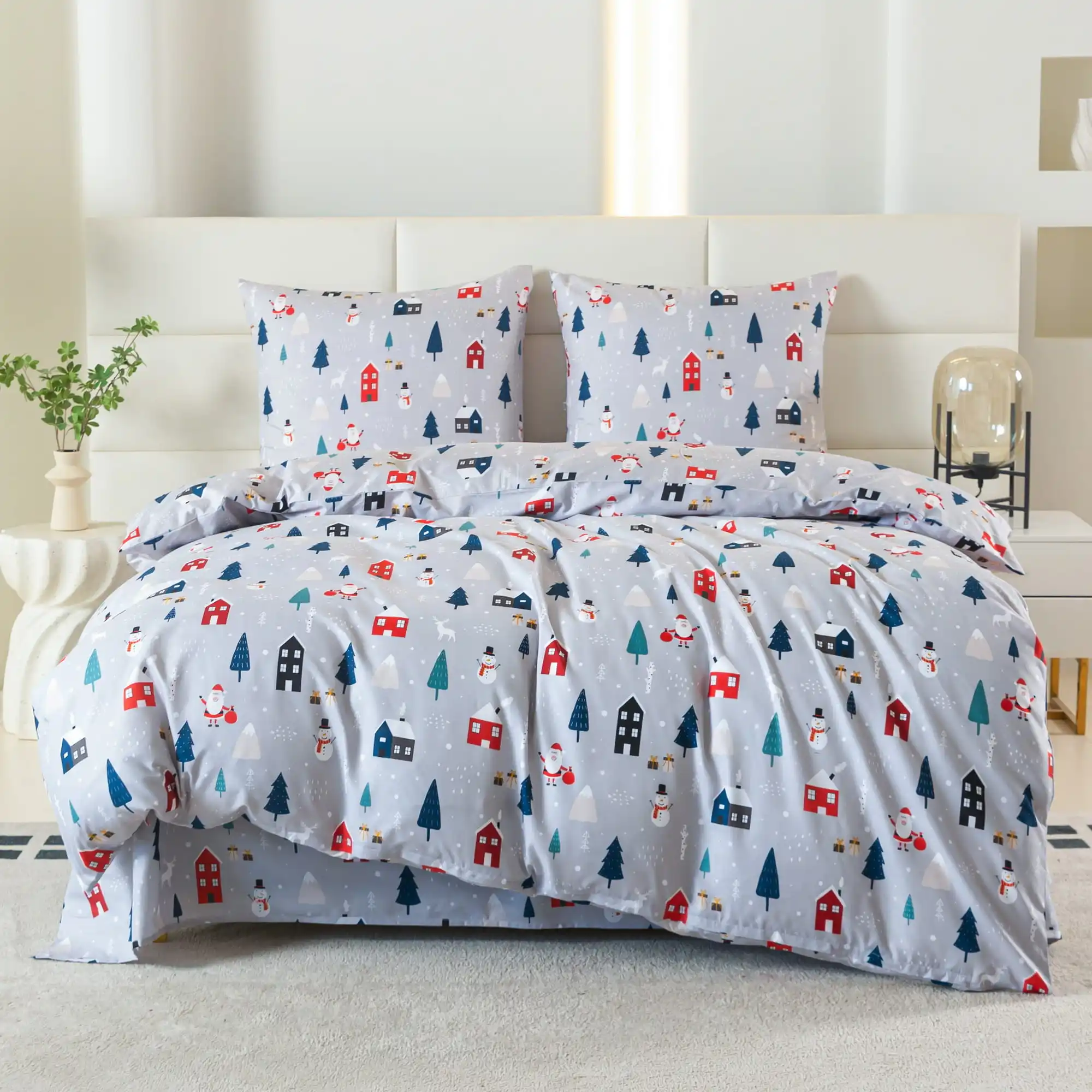 Pościel świąteczna szara 220×200 cm z Polski za $17.57 / ~66zł