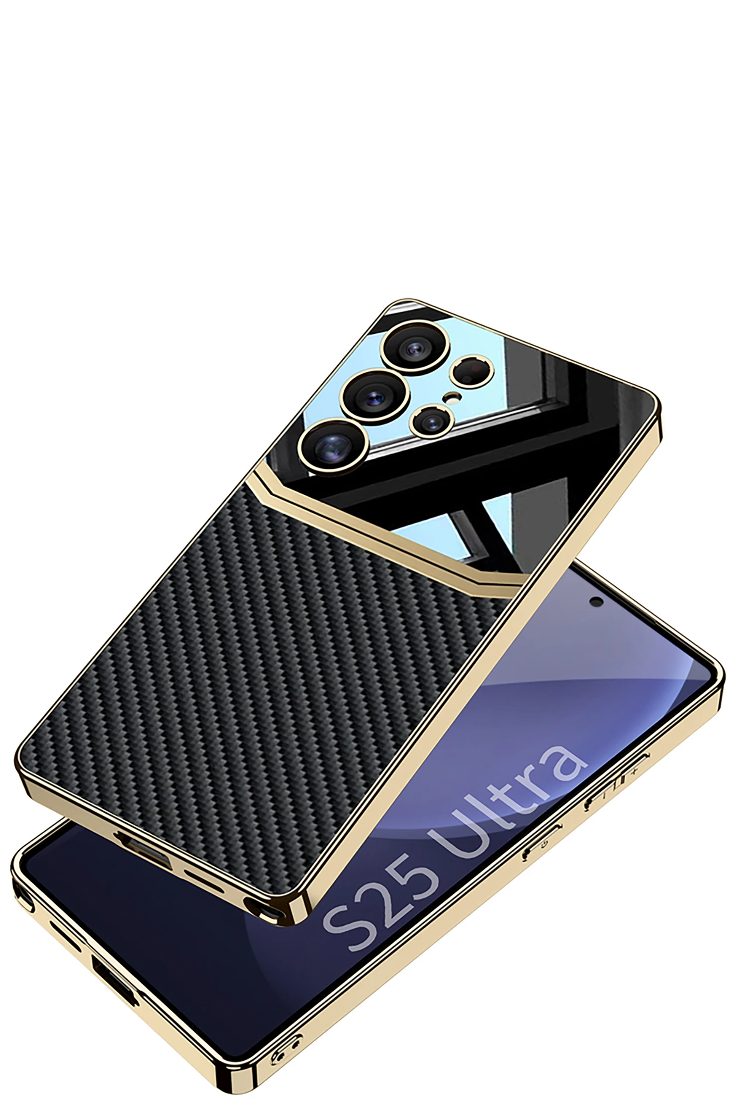 Luxury Plating Leather Case For Samsung Galaxy S25 S24 S23 Ultra Camera Protecti