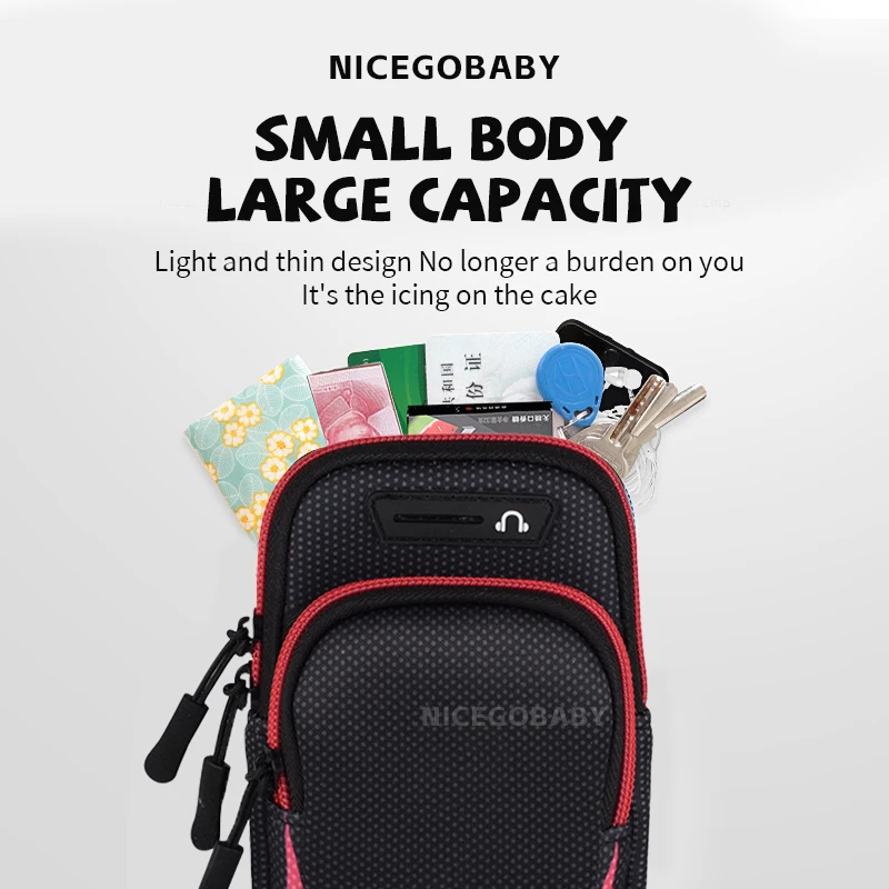 Running phone bag Wrist men's and women's arms universal Apple Outdoor Fitness Gear Waterproof exercise arm cover spot red 4