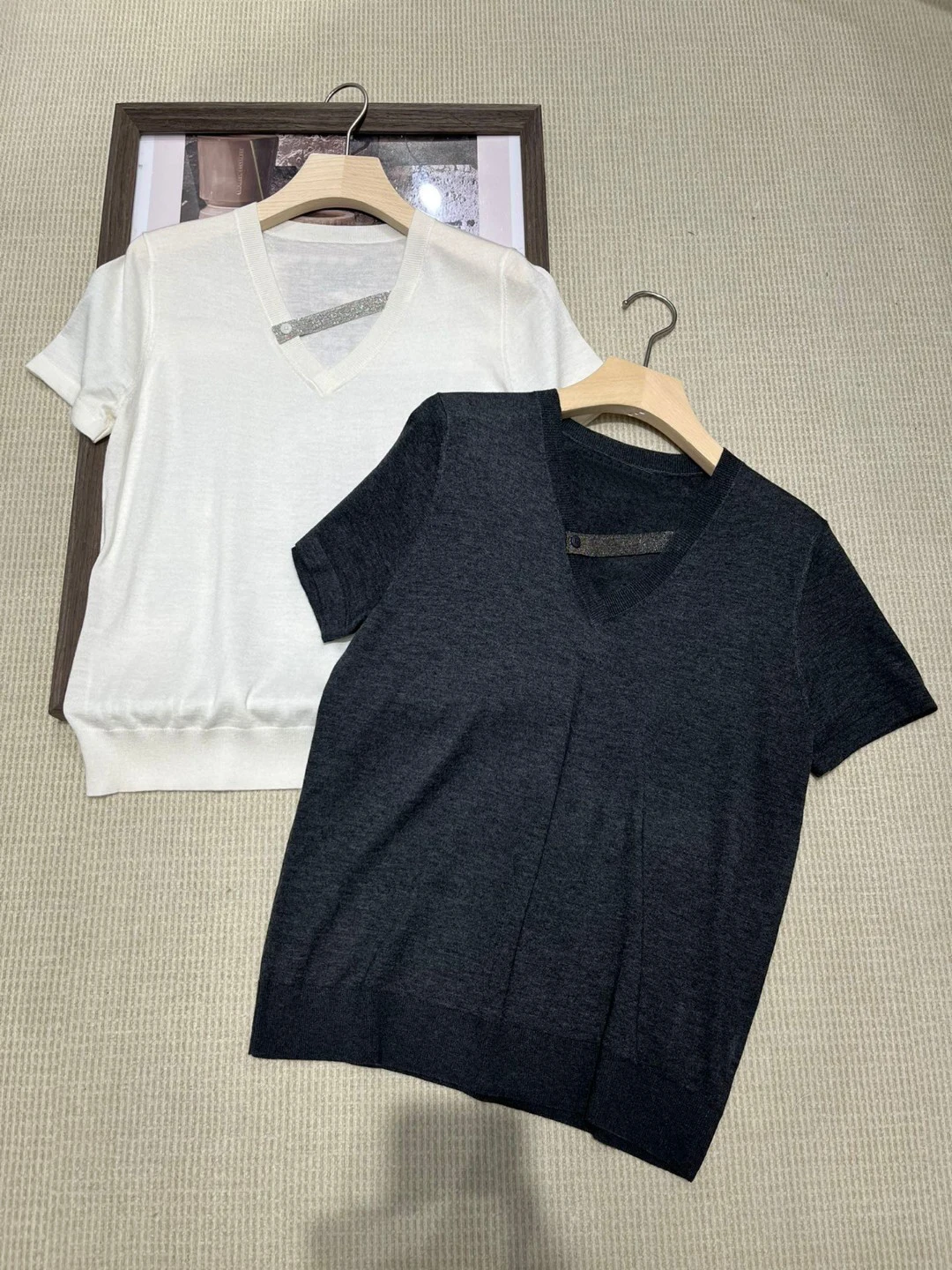 

Изысканный украшенный роскошный вязаный Топ с коротким рукавом