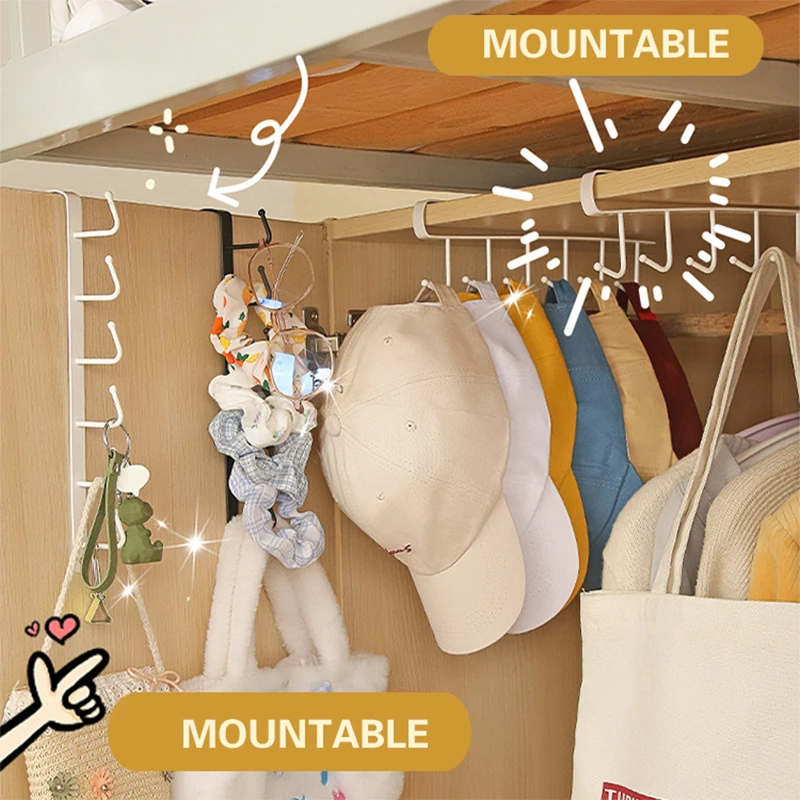 Bag Hanger Storage Rack Long Row of Hooks Behind Door