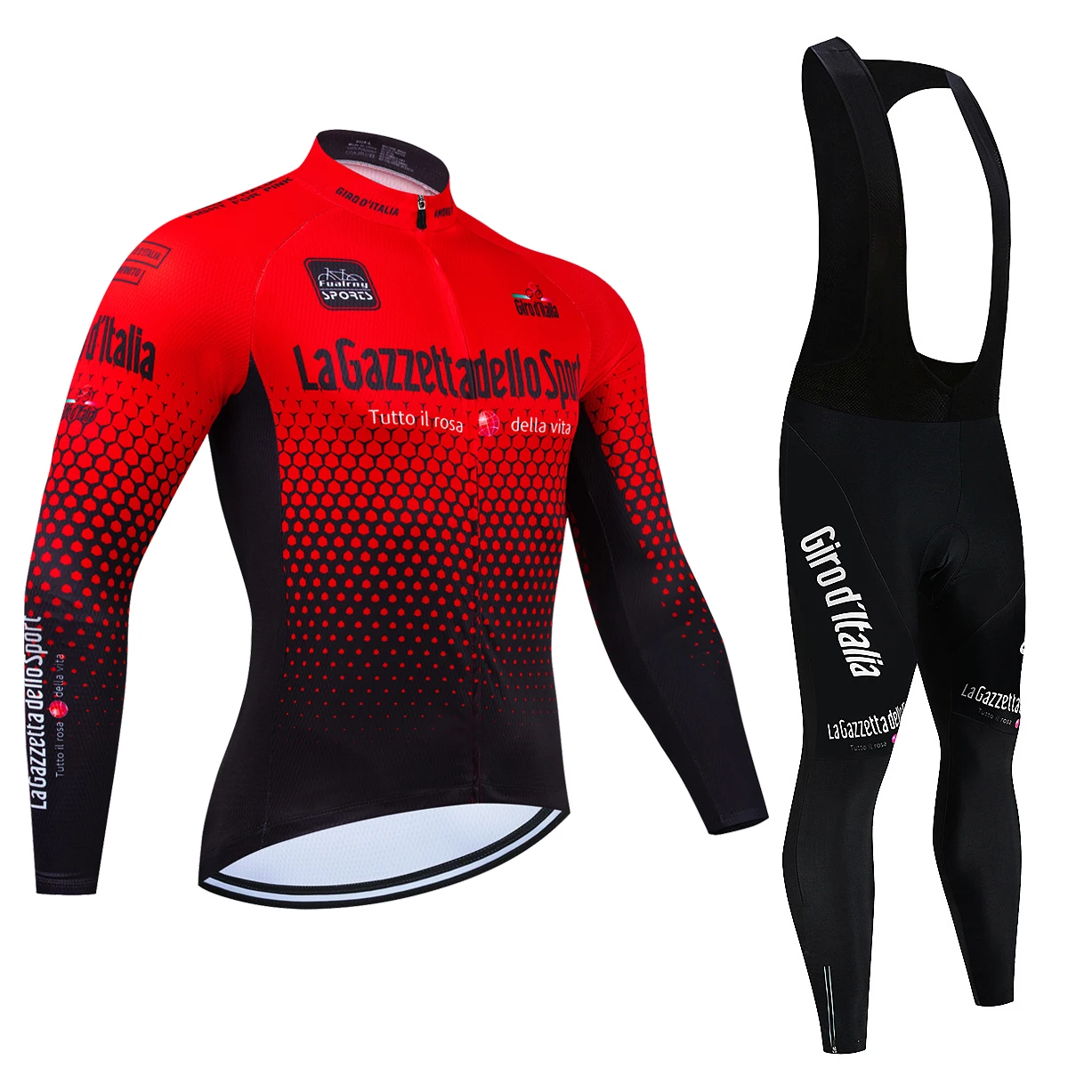 Tour De Giro D'ITAL Autumn Long Sleeve Cycling Jersey Set Bicycle Sportwear Suit Road Bike MTB Bike Wear Ropa Ciclismo Uniform 4