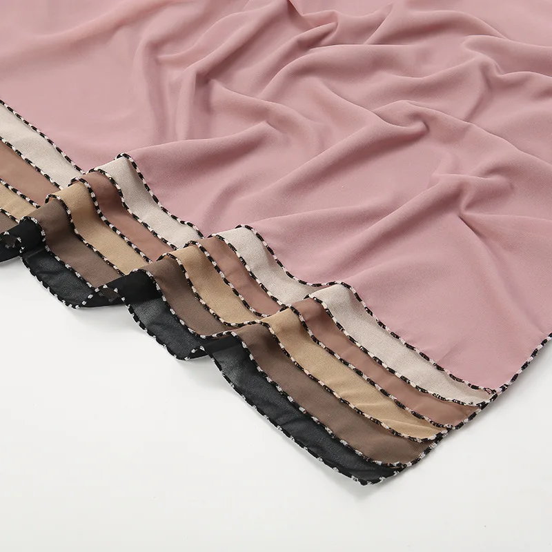 

Модный женский шифоновый хиджаб с пузырьками и перекрестной цепочкой, Женские Простые мягкие тонкие солнцезащитные пляжные шали и палантины, мусульманский Шарм 170*70 см