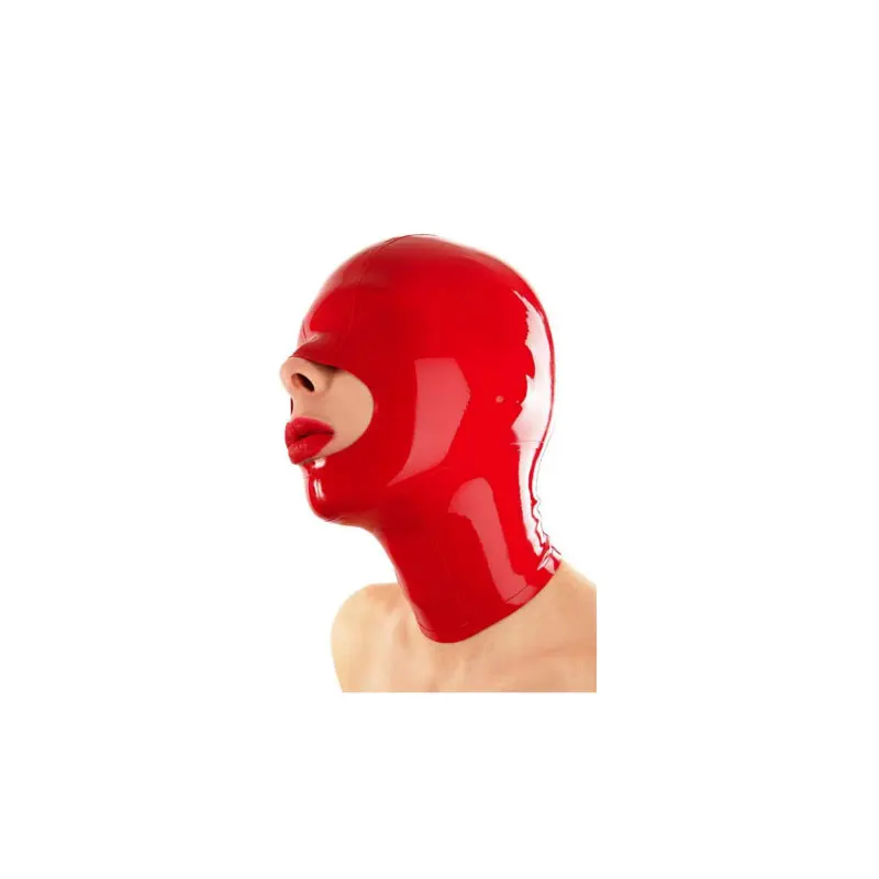 

Handmade Sexy Fetish Hoods Natural Latex Materials and Open Mouth Adults Latex Mask Unisex Headgear