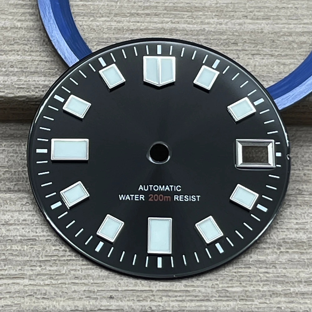 カスタムNH35 MOD ブラックダイヤル Mod NH35 Watch Dial 29mm Green Blue Black Modified Automatic
