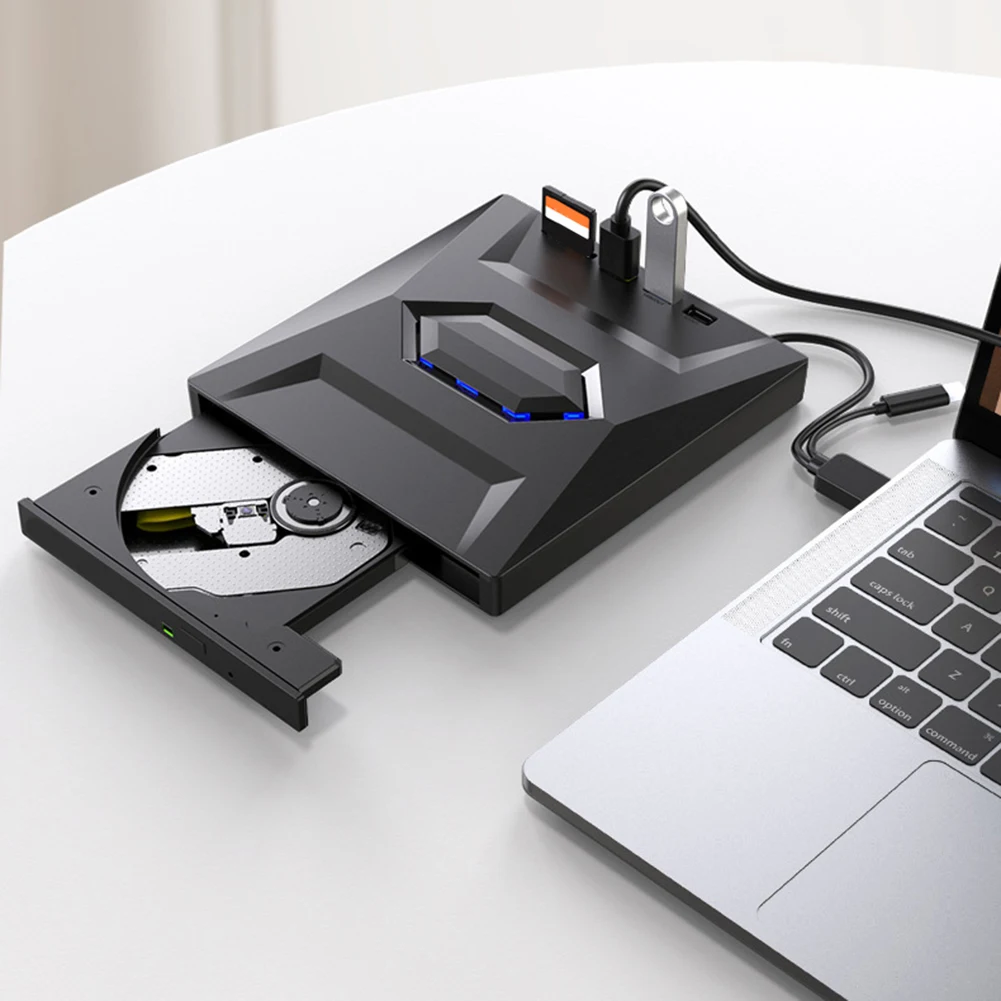 Queimador de Dvd com Portas Usb tipo c Mais sd tf em Drive para Mac Linux Windows xp 10 Laptop pc