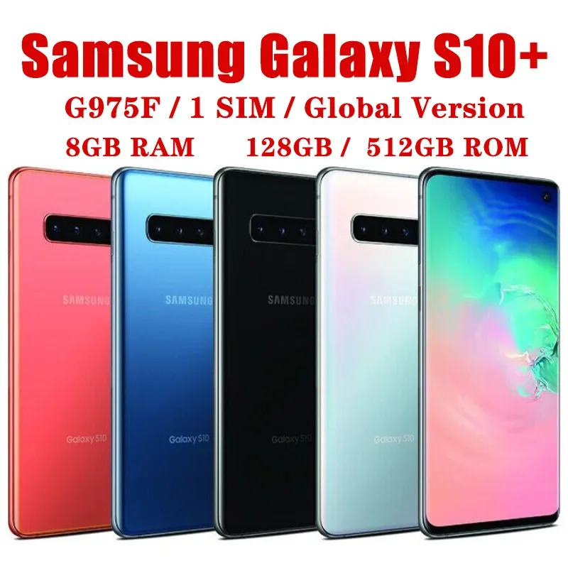 

Оригинальный телефон Samsung Galaxy S10 + S10 Plus G975F 512 Гб ROM 8 Гб RAM глобальная версия Octa Core 6,4 ''Exynos NFC Android 4G LTE Bar