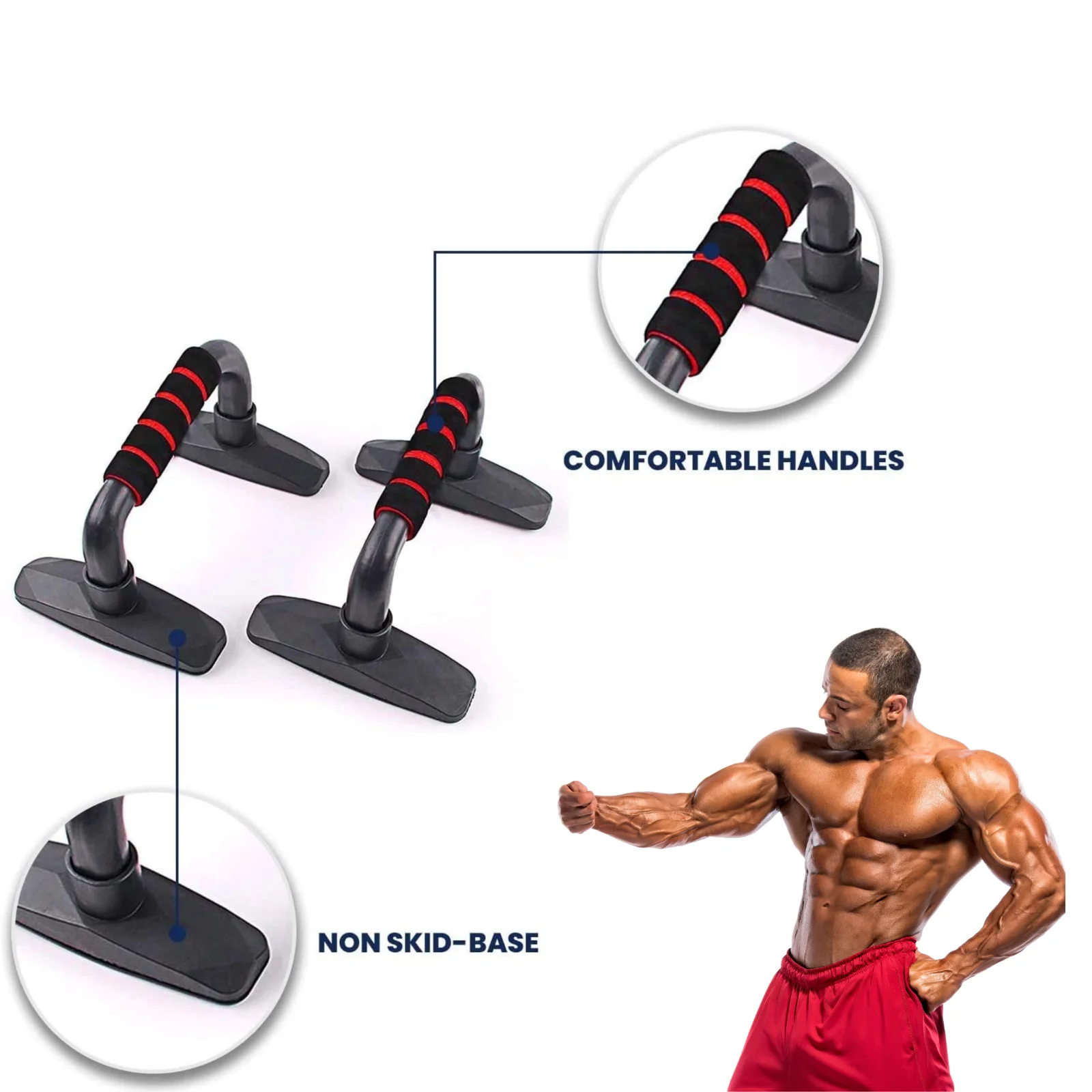 Push Up Bars Strength Training Workout Stands With Ergonomic Push-up Bracket Board with Non-Slip Sturdy Structure Portable