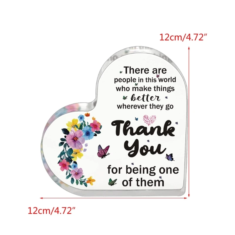 Appreciation Gift for Woman, Acrylic Heart Keepsakes Thank You Gift Female Colleague, Volunteer, Nurse