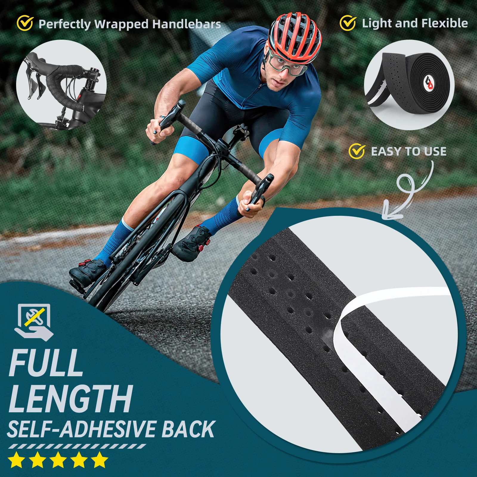 EVA Shock Absorbing Road Bike Bar Tape 3