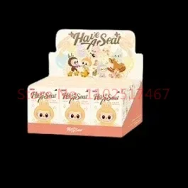 Figura de llavero original de Labubu, serie Have A Seat, cara esmaltada linda, modelo de muñeca de anime Labubu The Monsters, bolsa colgante, juguete de regalo