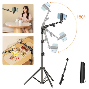 1 Set Treppiede per telefono Treppiede orizzontale regolabile Treppiede per telefono cellulare Supporto per registrazione/orologio/registrazione video Vlog