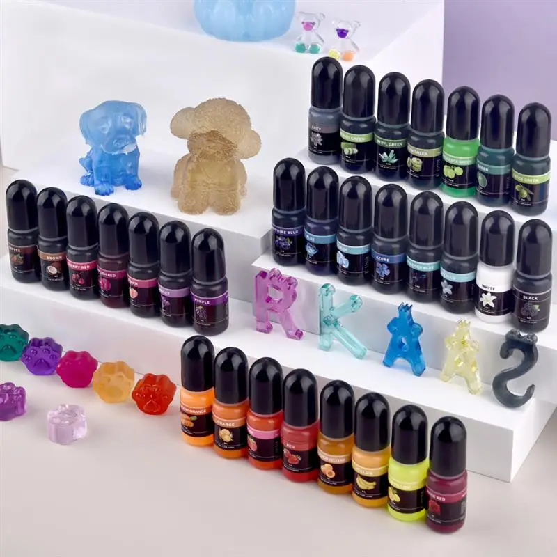 30 Farben Epoxidharz-Pigment, hochtransluzenter Edelstein, ölbasierter flüssiger Farbstoff, Farbstoff für DIY-Epoxidharz, Schmuckherstellungszubehör – Detail 14