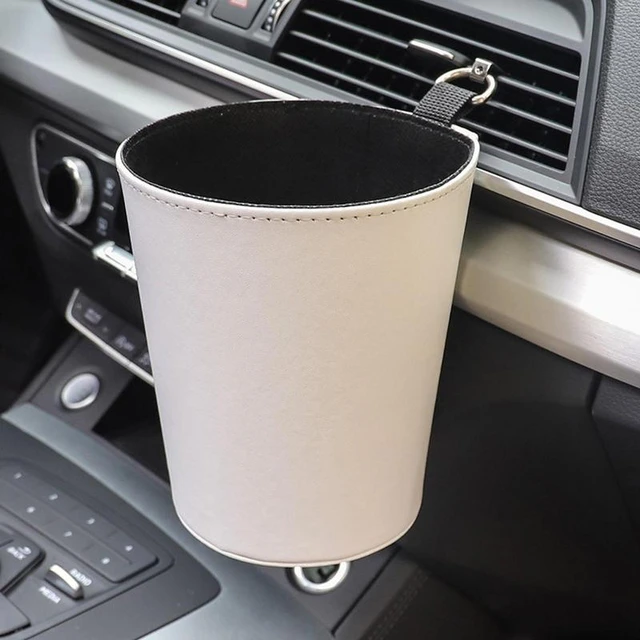 Auto Mini Air Vent Multifunktions-Leder Mülleimer Universal Auto Clam shell  Mülleimer hängen Fahrzeug Müll Staub Mülleimer - AliExpress