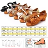 CLYFAN Women Latin Dance Shoes Soft Bottom Sole Girls Jazz Dance Practice Sandals Middle Heel 3.5CM Ballroom Dance 2