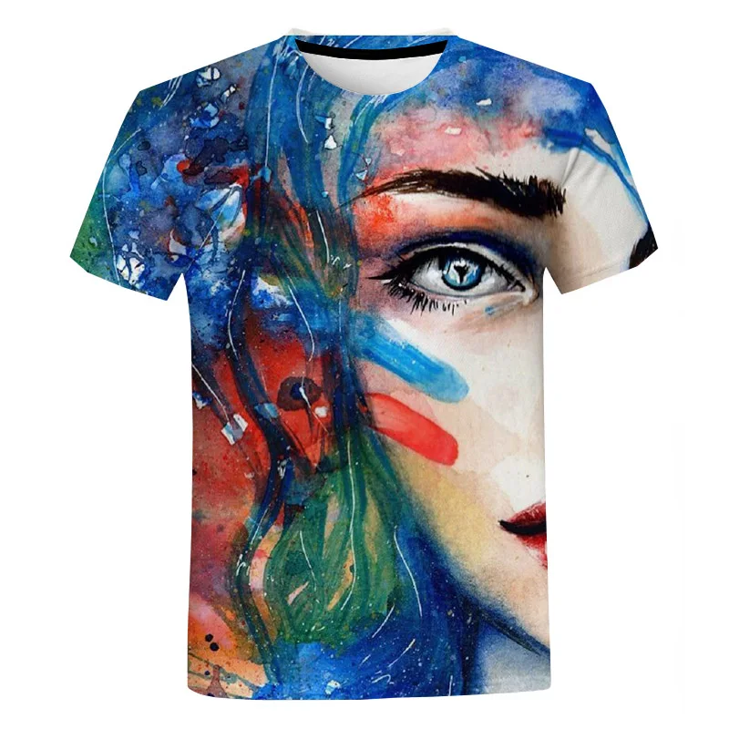 

Abstract Art 3d Print T-shir for Men and Women Oversized Haikyuu Y2K Summer Casual Trend Graffiti Street Style O-neck Tees Tops