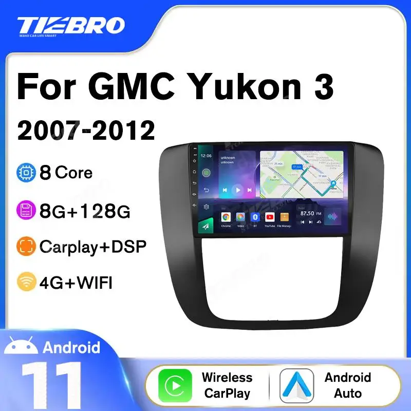 

Автомагнитола Tiebro 8 ядер 8 + 128G для GMC Yukon 3 2007-2012 2DIN Android 10 стереоприемник мультимедийный видеоплеер умные автомобильные системы