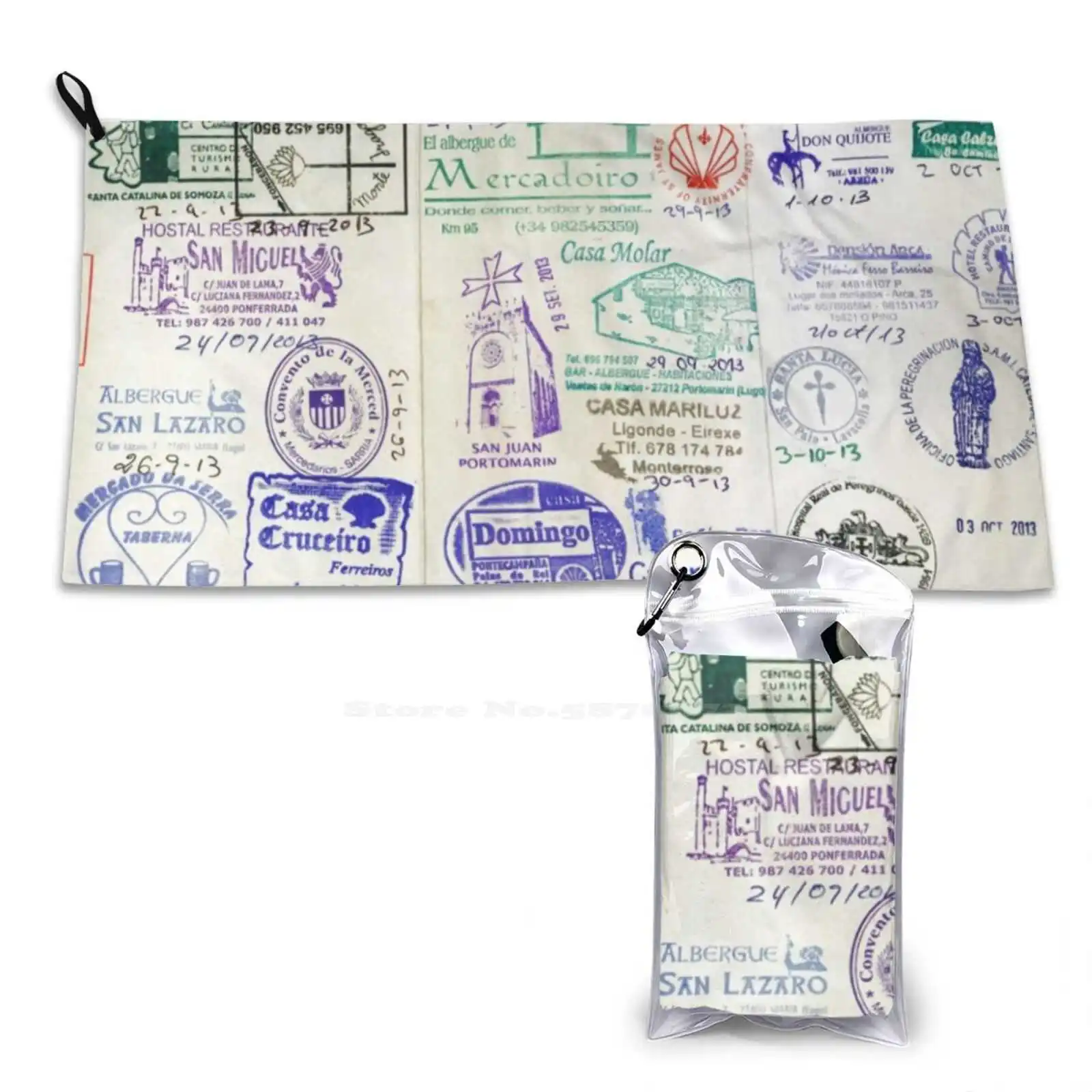 Мягкое быстросохнущее пляжное полотенце, мозаика из Сантьяго пильгоса и Леона, Камино с креслом, Мадрид