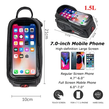 Alternative view of JLETOLI Bicycle Bag Waterproof Touch Screen Cycling Bag With Sun Visor Bike Top Tube Bag 6.7inch Phone Case Mtb Accessories