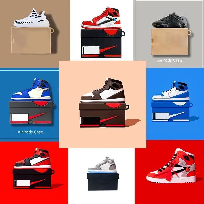 럭셔리 스포츠 농구화 운동화 이어폰 케이스, 애플 에어팟 1, 2, 3 프로용, 무선 블루투스 헤드셋 보호 커버