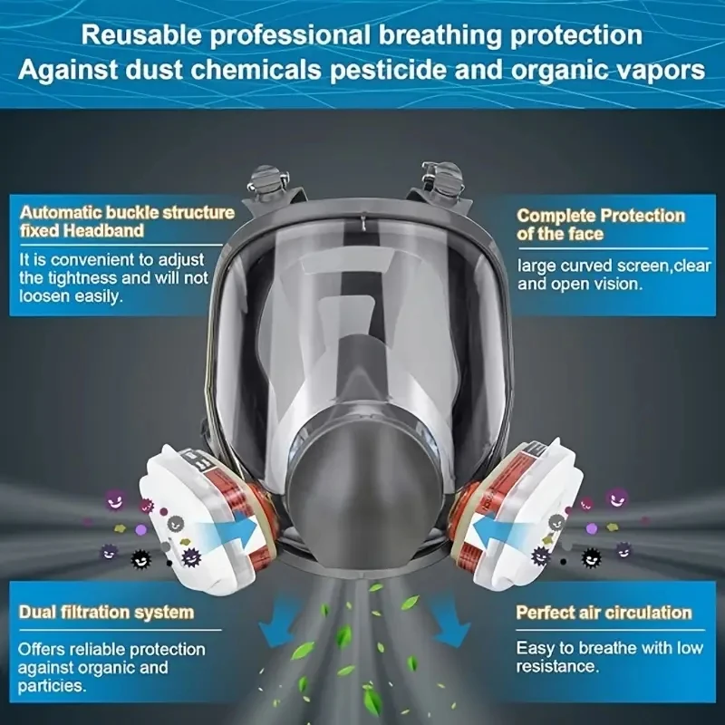 قناع واقي من الغاز المضاد للضباب 6800، لوحة صناعية...