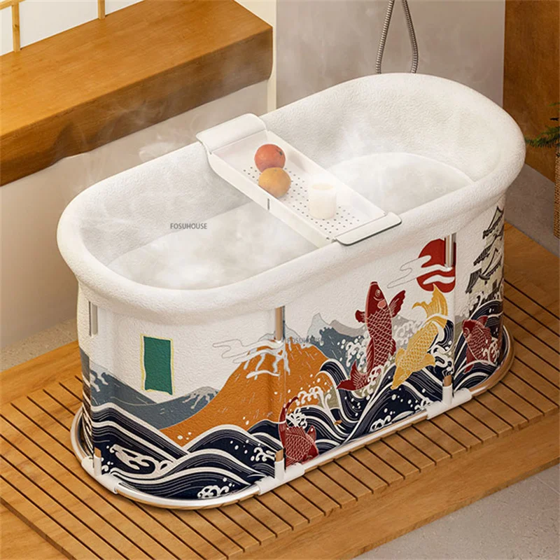 JapaneseFoldableBathTubwithAluminumAlloyBracketHouseholdAdult