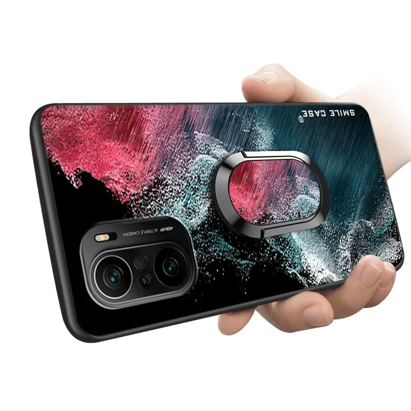 

Redmi K40 Case Luxury 5G 6.67 Inch With Ring Magnetic Function Soft Silicone Funda for Xiaomi Redmi K40 Cover