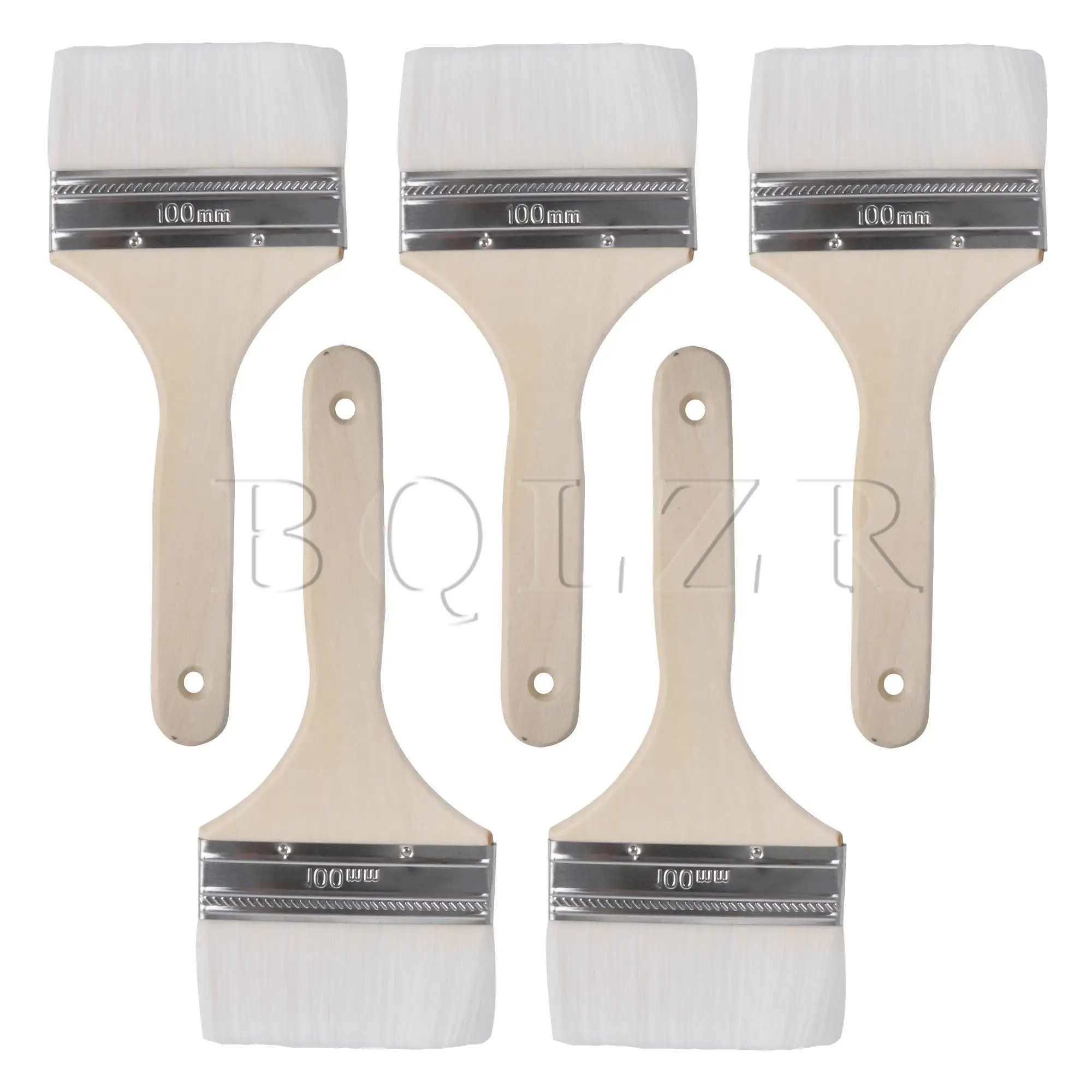

BQLZR 5Pcs White Paint Brush for Wall Treatment Random Color Painting Tool 4"