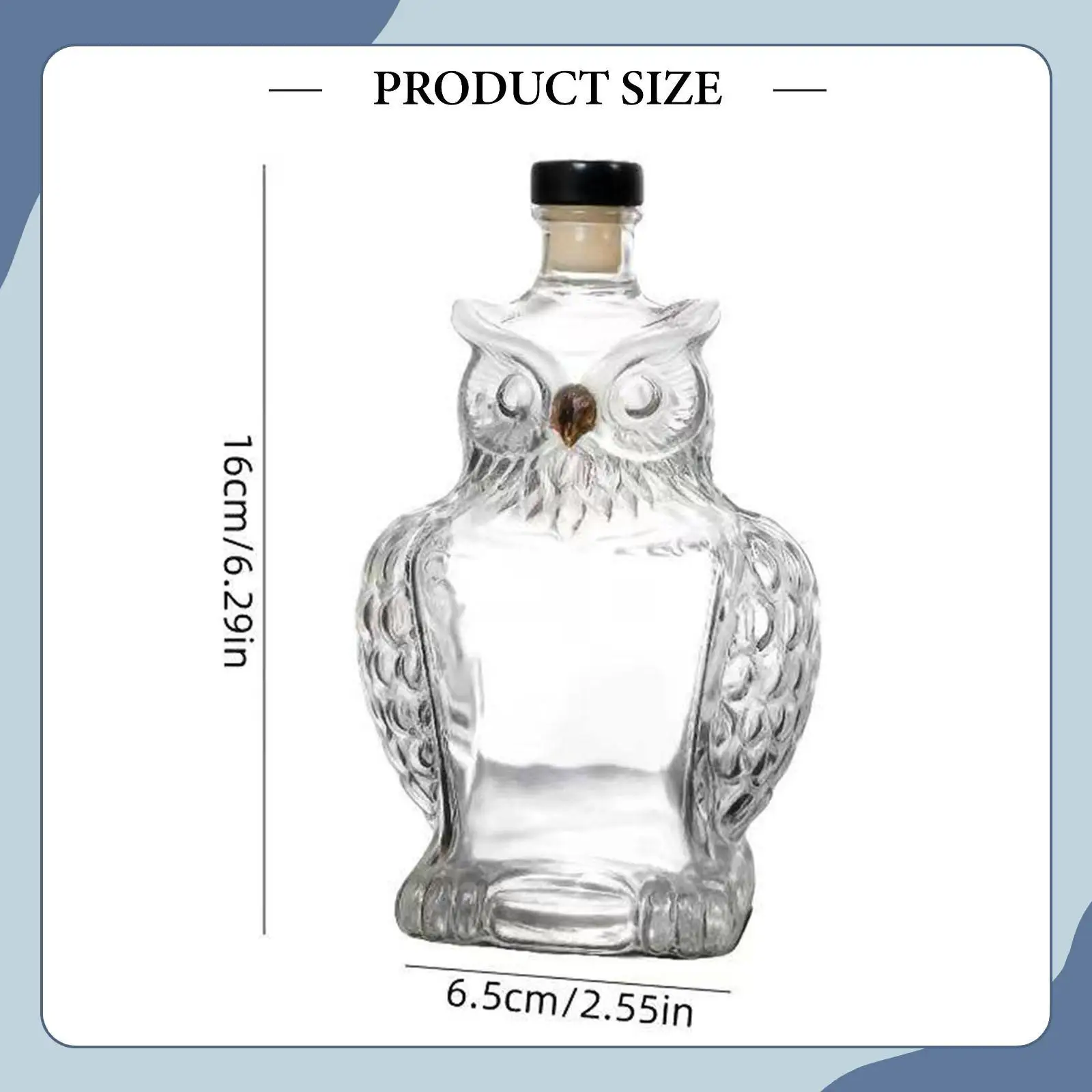 Whisky Decanter Owl Design 125ml Clear Dispenser Borosilicate Glass for Husband Collectors Daddy Grandpa Birthday Gift