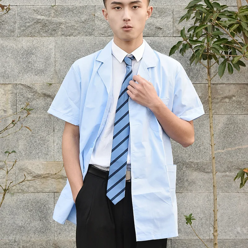 Doctor White Lab Coat for Men Unique Hospital Scientist School Fancy White Coat Professional Costume Coats Medical Uniforms