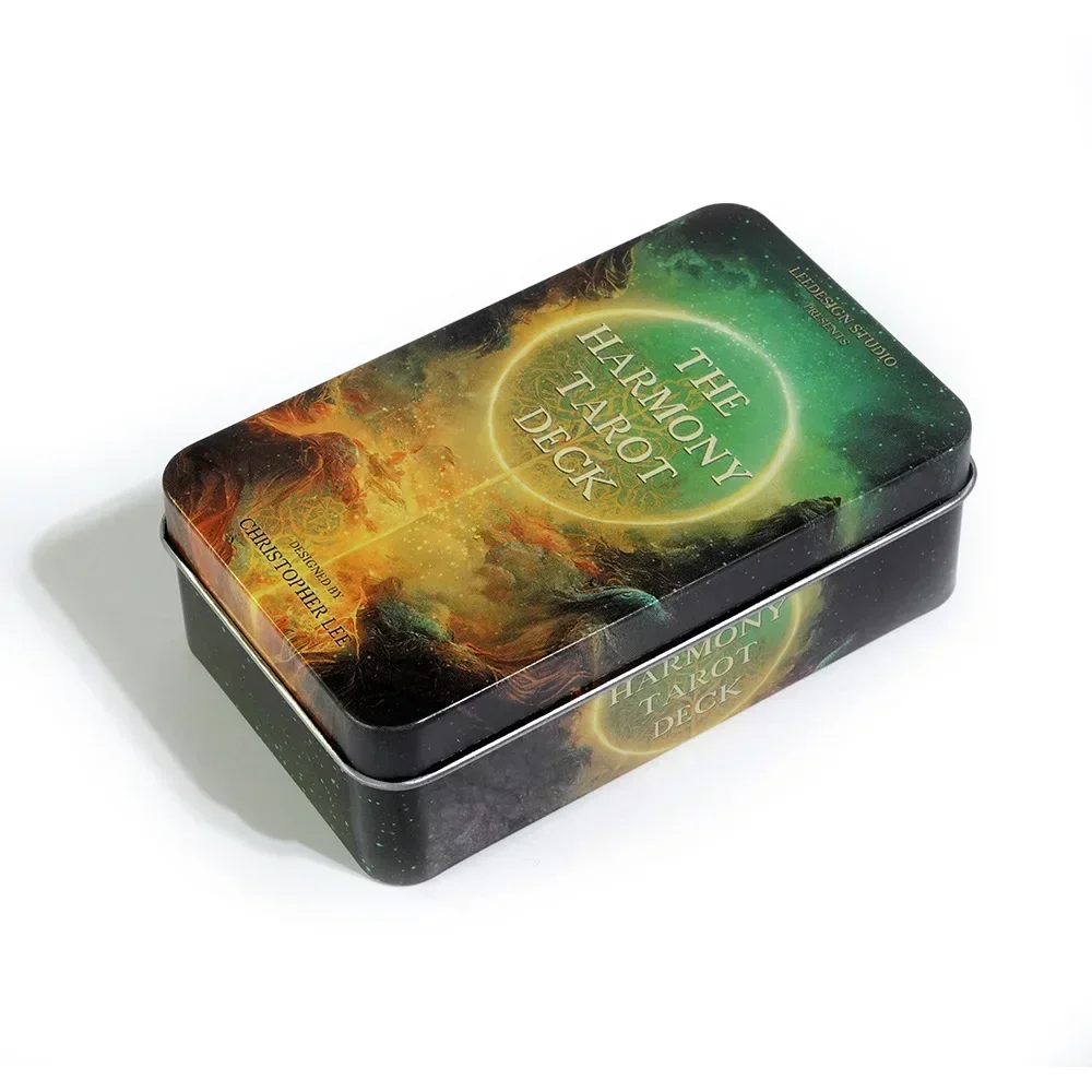 Harmony Tarot in Tin Metal Box Gold-plated Edge Tarot Cards For Divination Deck 78pcs card game