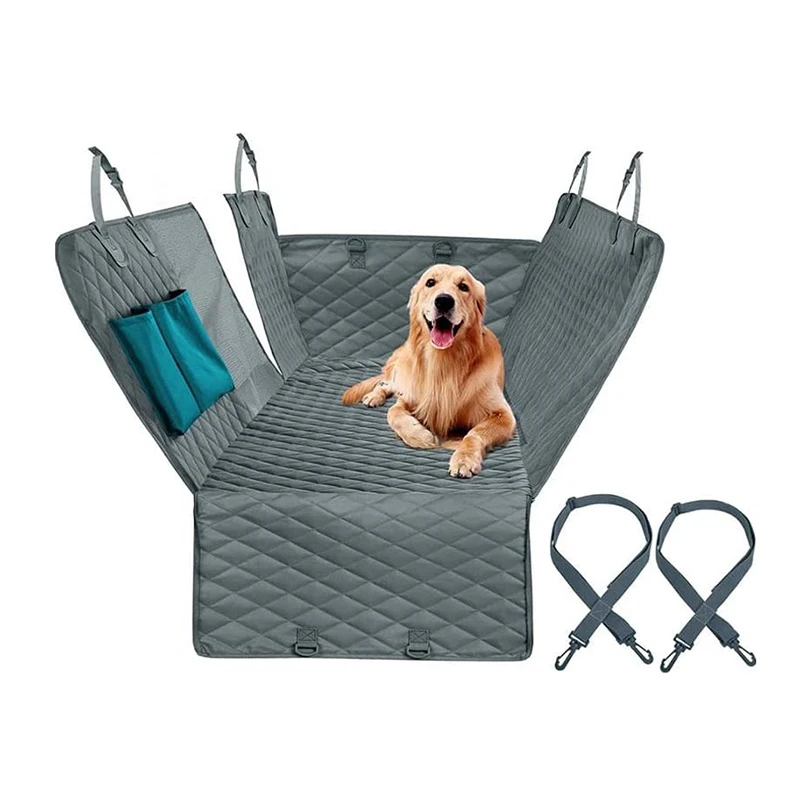 Double Zipper Car Pet Seat Pad 143&times;153CM Waterproof Dirt Resistant Suitable Multiple Models Solid Color Cars Rear Seats Cushion