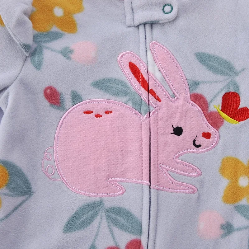 Newborn Baby Girls Boys Romper Spring Autumn Polar Fleece Long Sleeve Jumpsuit Infant Baby One Piece Pajamas Children's Overalls