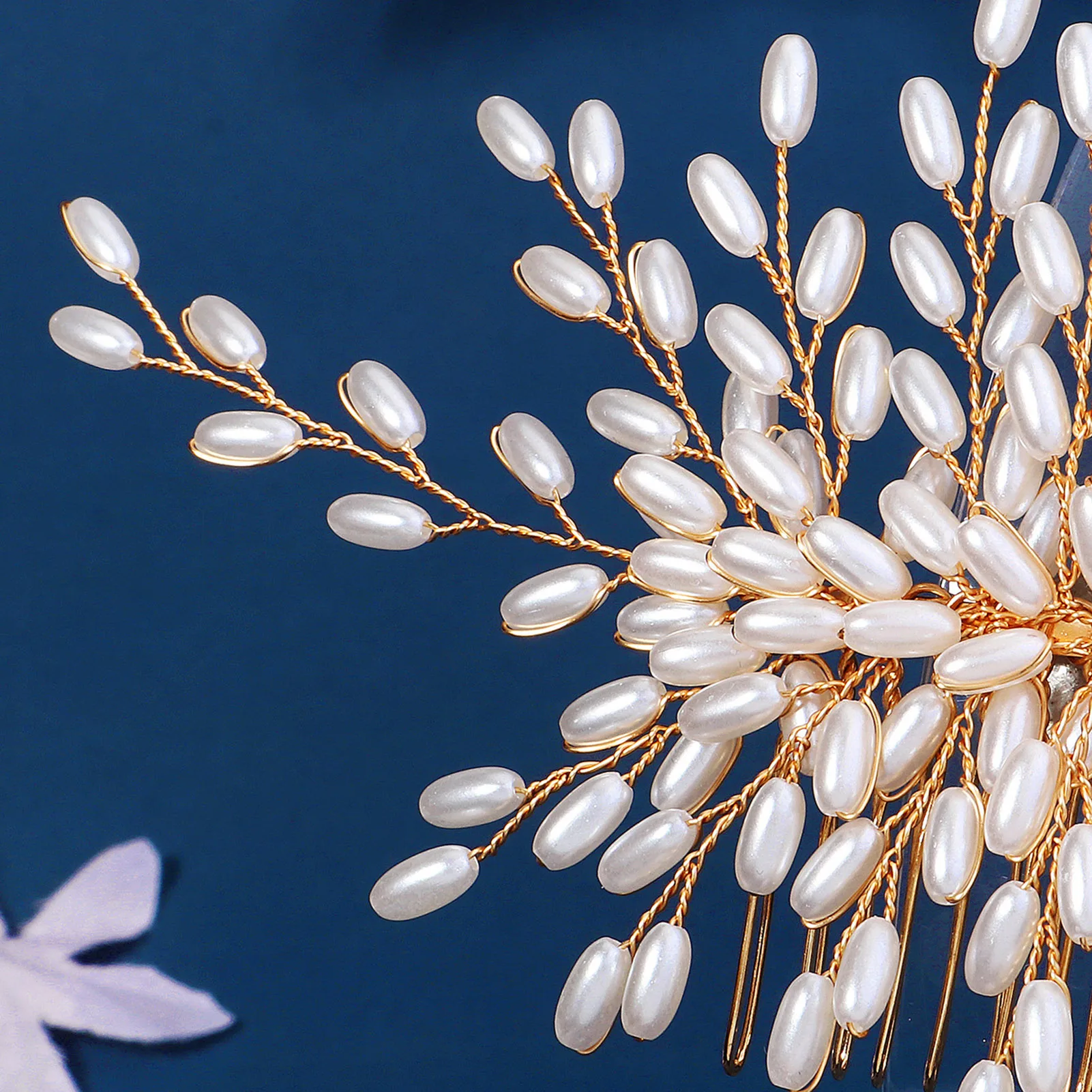 Woman's Pearl Decor Hair Comb Chinese Style Hair Styling Tool Accessories for Princess Party Favors Accessories