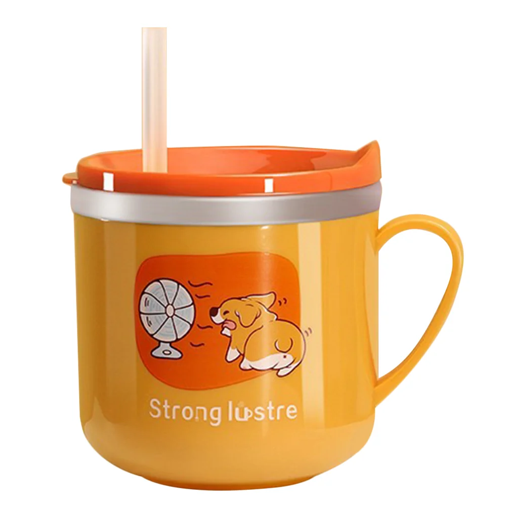 

Double Layer Sippy Cup Child Water Glass 316 Stainless Steel Liner Cartoon Milk