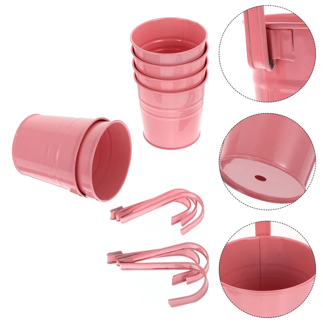 6 Db Függő Fali Növények Virágvödör Zamatos Ültetvényes Fém Edények Kültéri Kerítés Ón - Image 4