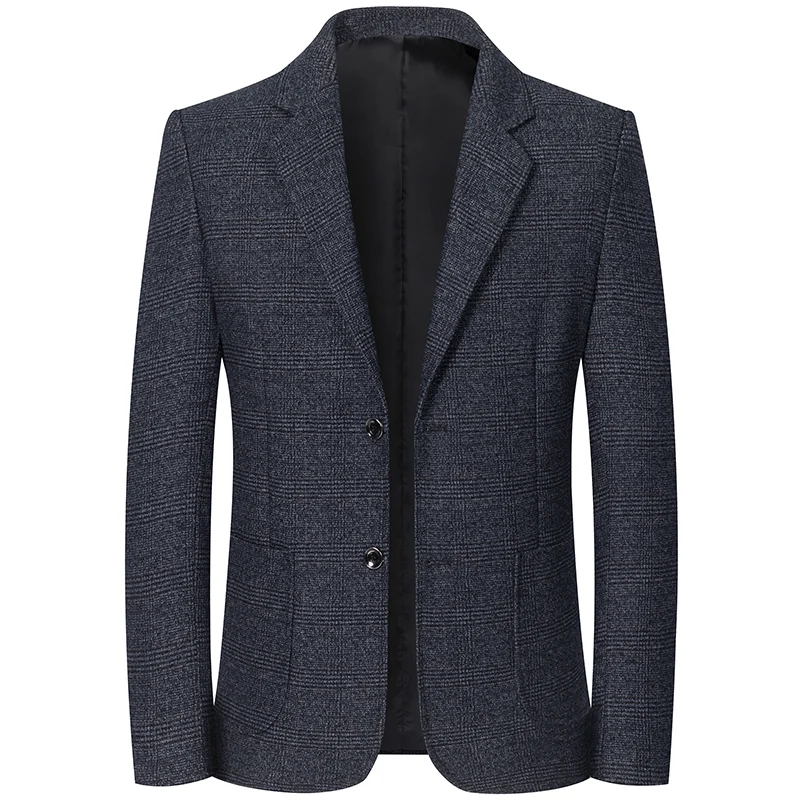 Mens Blazer Men's Retro Plaid Suit Spring Autumn Leisure Fashion Business Ironing Top Coat
