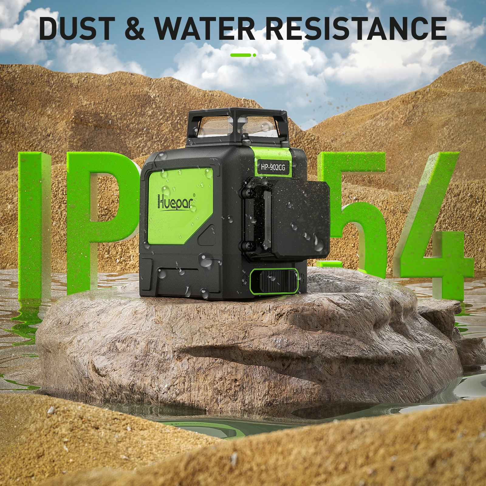 8-Line 2D Green Beam Self-Leveling Cross Line Laser Level Kit with Tripod or Rec