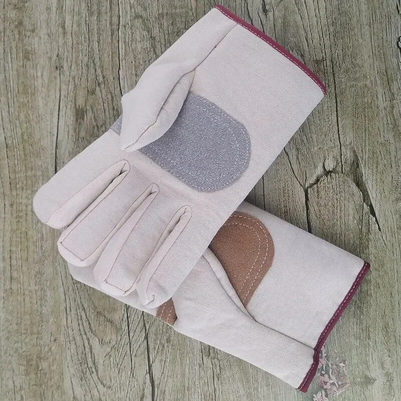 Work Gloves Protective Gloves Canvas Gloves Wear-resistant Welder Maintenance Canvas Gloves Double Thickened Protective Labor Protection