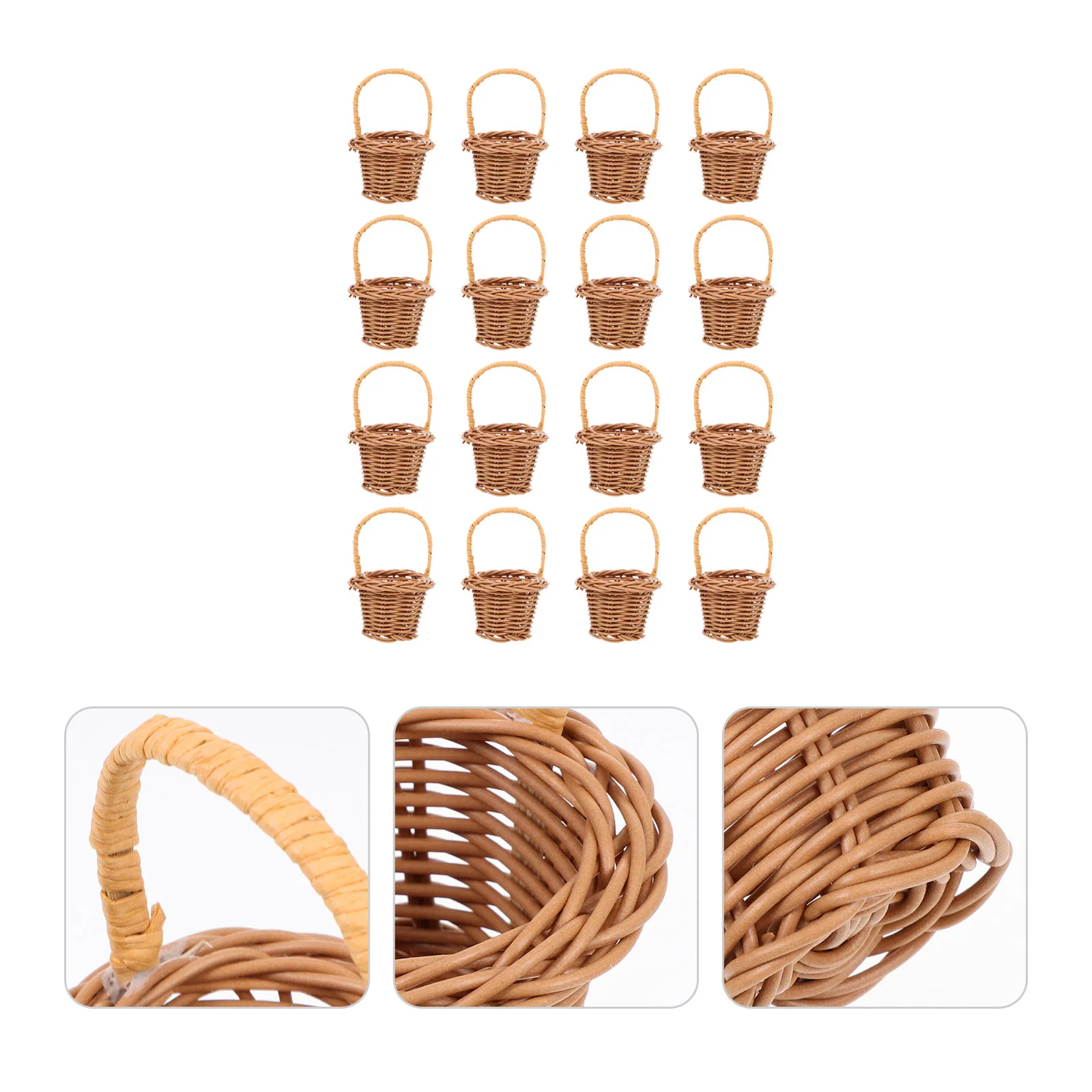 

House Decorations for Home Mini Flower Basket Picnic Desktop Sundries Container