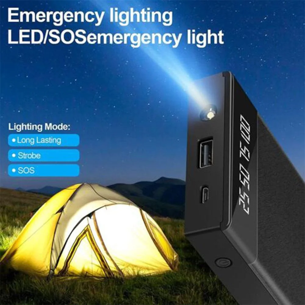 10000mAh Car Jump Starter Battery Charger Car Emergency Start Power Bank Booster with LED Lighting Starting Device for 12V Cars