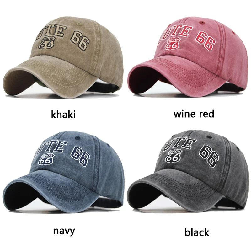 

Baseball Cap for Man Women ROUTE 66 Embroidery Letter Trucker Snapback Cap Denim Styles Sun Protection Dad Hat Men Gorras