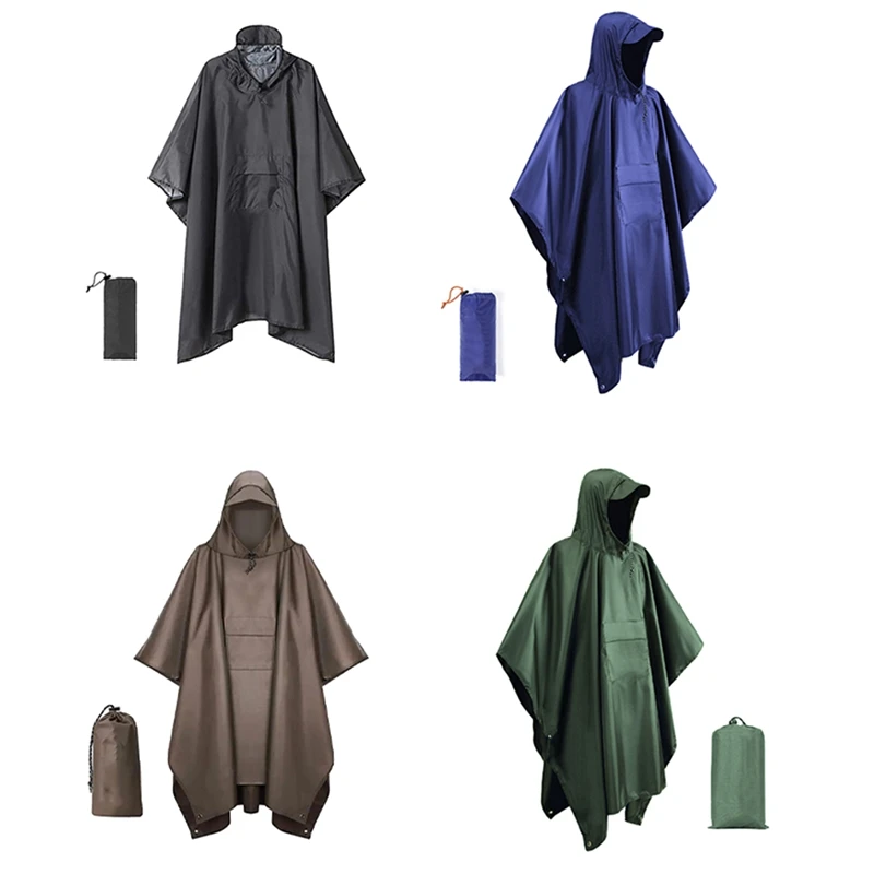 N69R--Outdoor Raincoat Hooded Sleeve Waterproof Rain Poncho Motorcycle Rain Cover Camping Hiking Travel Rainwear Tent,Outdoor Ra