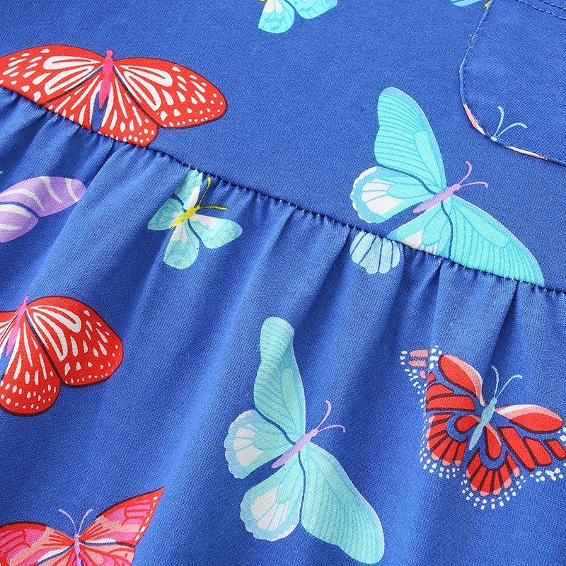 Spring Children's Clothing Kids Clothes 2025 Autumn Cotton Fall Baby Girls Long Sleeves Cartoon Butterfly Dresses